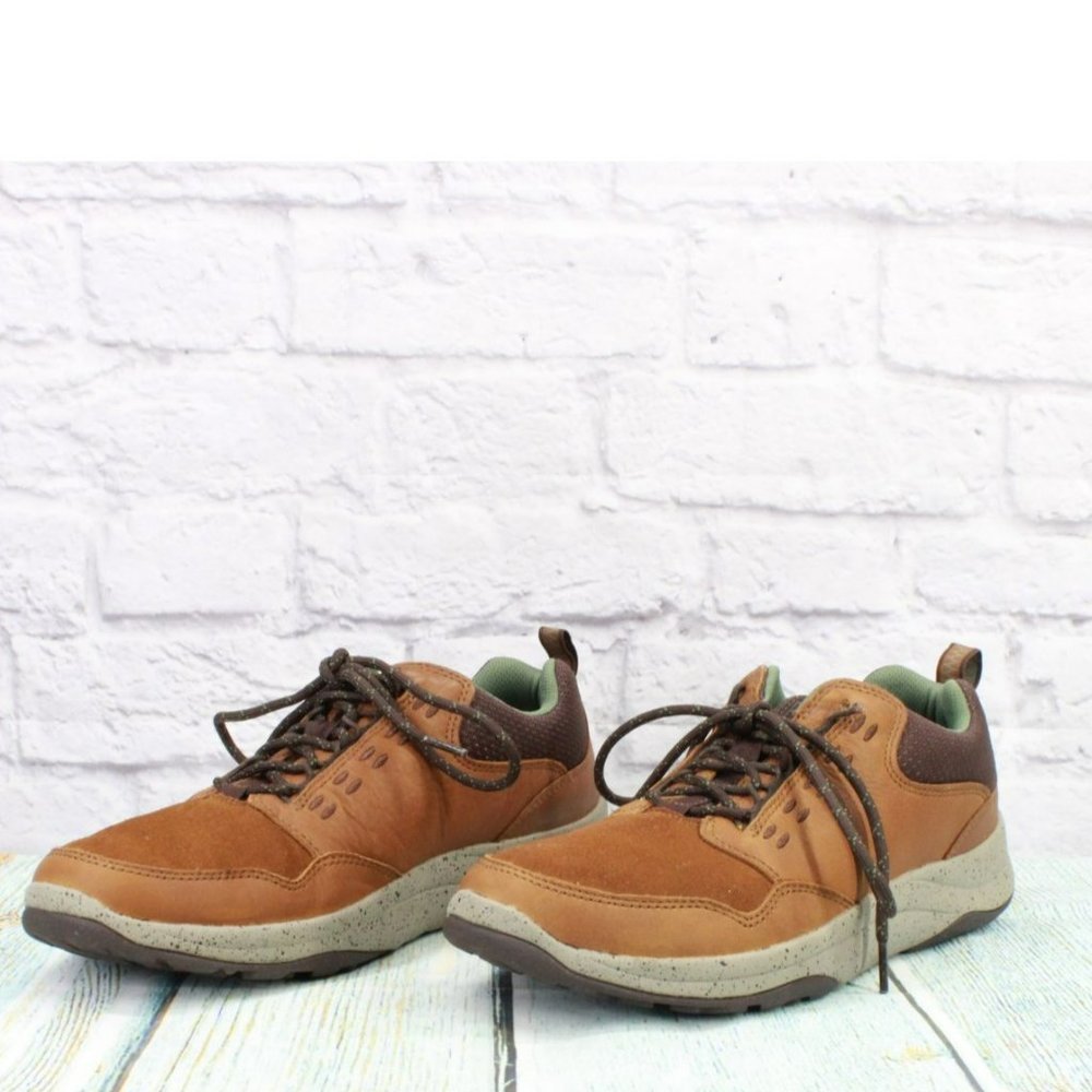 LL Bean Traverse Brown Leather Lace Up Low Top Trail Sneakers Shoes Size 10 M - Picture 2 of 10